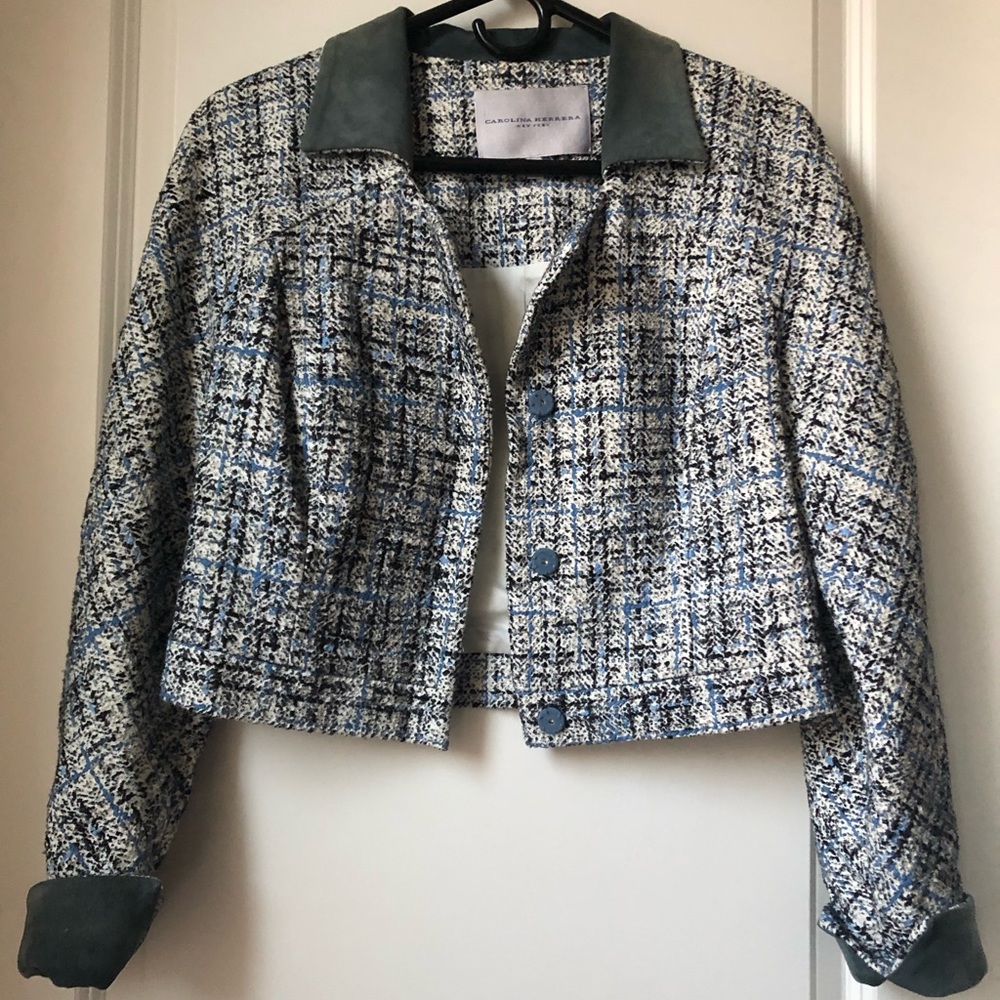 Carolina Herrera Cropped Tweed Jacket